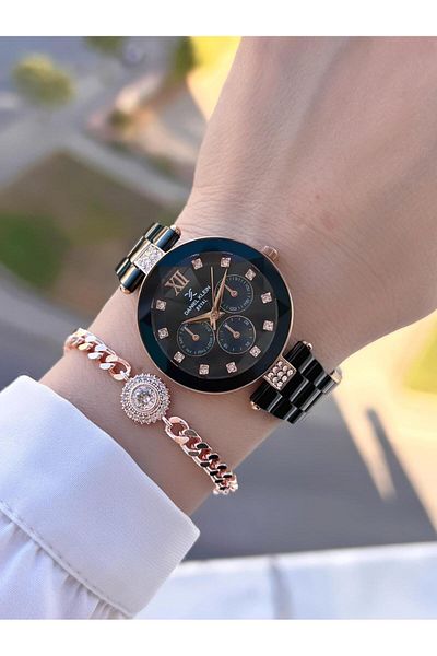 Daniel Klein Steel Cord 30 Mt Water Resistant Women Wrist Watch+Bracelet Byn.10728.M7