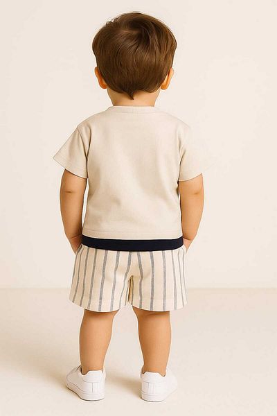 gigigiyim Good Vibes Printed Boy's Suit Navy Blue
