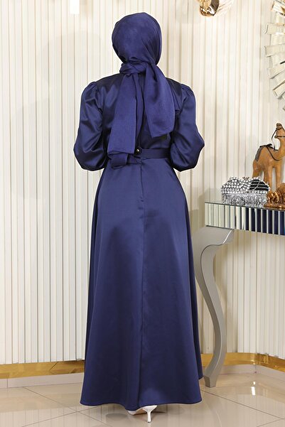 Missvalle Βραδινό φόρεμα από σατέν με πέτρα Indigo MSW19901