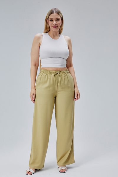 Symirna Linen Viscose Loose Fit Women's Trousers