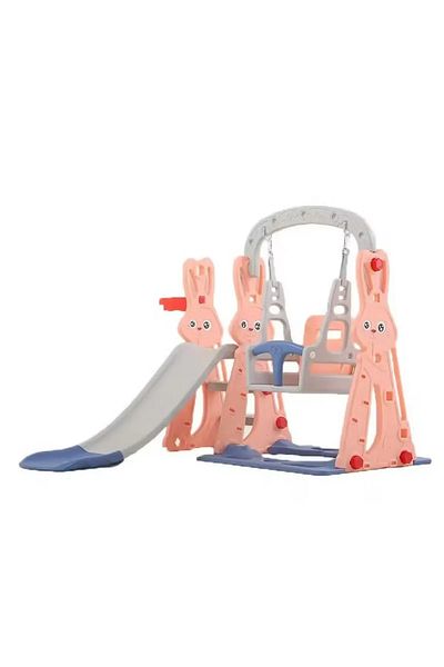FULLJOY Slide with swing, each rabbit shape with a basketball hoop 3*1. FJY-177