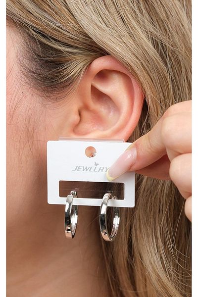 Jack Ferrero Silver Steel Women's Earrings