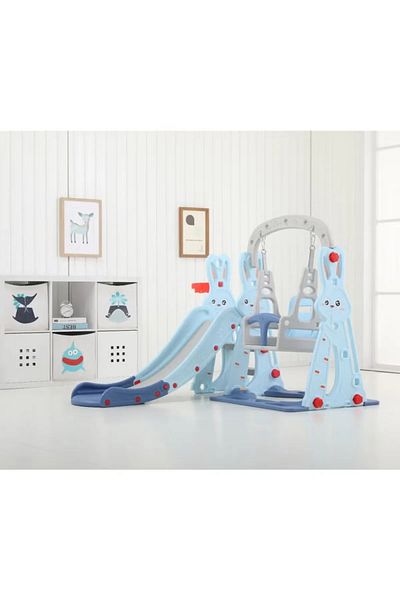 FULLJOY Slide with swing, each rabbit shape with a basketball hoop 3*1. FJY-176