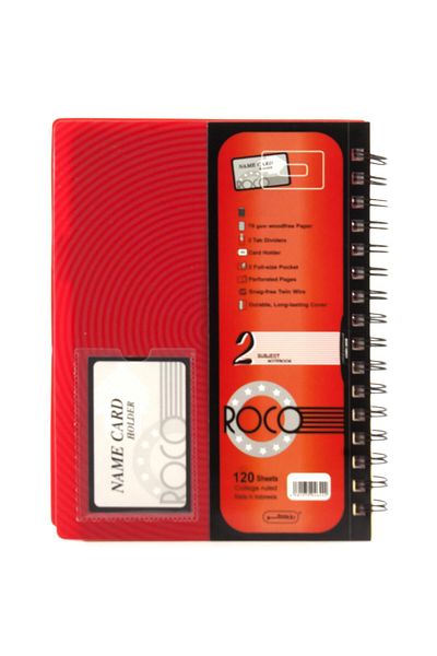 Roco University Notebook – 22.5 x 26.5 cm, 2 Subjects, 240 Pages, Single Ruled for Study Use