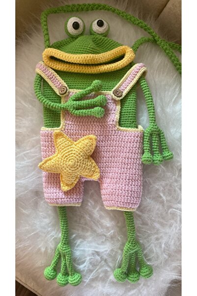 MinikbirDükkan Amigurumi Kurbağa Çocuk Çantası