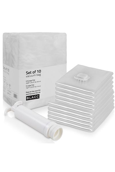 Magic Saver Bag Blacc 10-Piece Vacuum Bag Set with Pump Gift