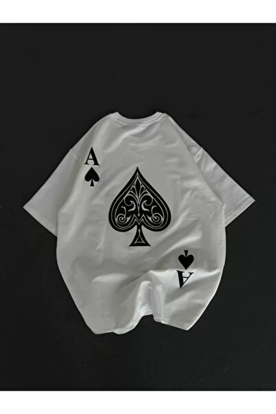 JANES Біла унісекс футболка з надрукованим принтом на шиї з екіпажем