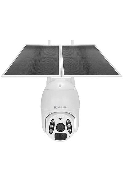 TELLUR Smart 3MP 2K UHD Solar WiFi Camera, Pan/Tilt, PIR Motion Detection, Color Night Vision