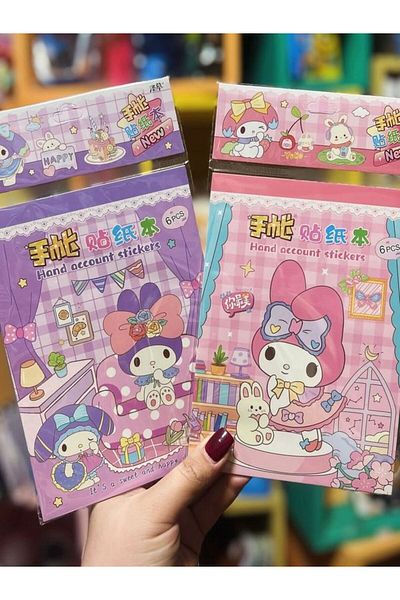 EyER Shoping Sanrio 6 Pages Sticker Booklet Purple