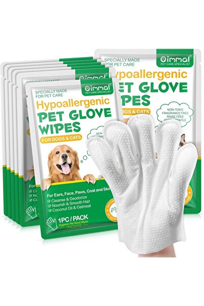 Oimmal مناديل تنظيف للكلاب والقطط والحيوانات الأليفة، مناديل لتنظيف الكفوف، 6...