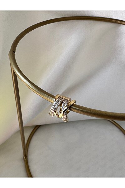 Lilon Jewelry Zirkon Taşlı Çapraz Kıkırdak Küpe Earcuff