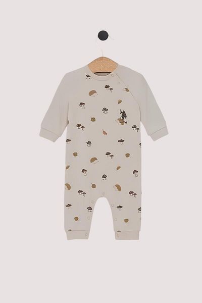 Ugly Duck 03-18 Month Polo Baby Boy Cream Jumpsuit - Cream
