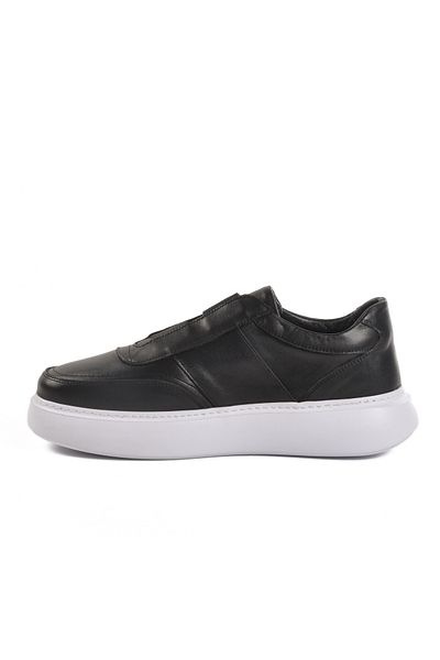AYAKMOD Black Genuine Leather Men's Casual Shoes E-595 m