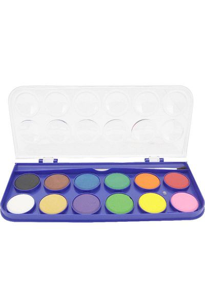 Roco Rectangle Cake Box Watercolor Set – 12 Assorted Colors for Painting and Art Projects