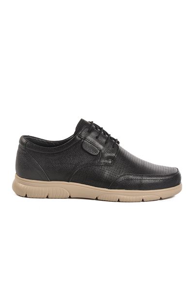 AYAKMOD Black Genuine Leather Men's Casual Shoes D2302 m