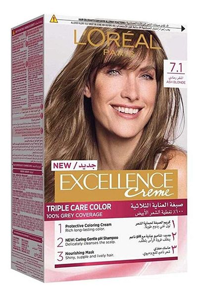 L'Oreal Paris Excellence Creme Packaging may vary 7.1 Ash Blonde 192ml