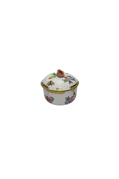 HEREND 662 Queen Victoria Vbo Hand Painting Porcelain Sugar Bowl
