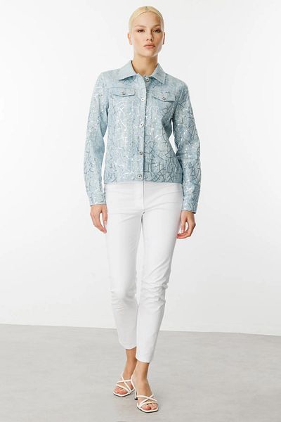 Ekol Sequin Embroidered Denim Coat