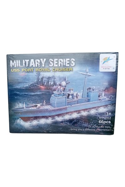 OEM 3D military ship puzzle, 66 pieces, 6+