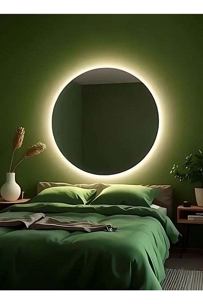 Taimi 50cm Round Makeup Mirror with LED Backlight, Makeup Mirror Suitable for Dressing Room and Bedroom