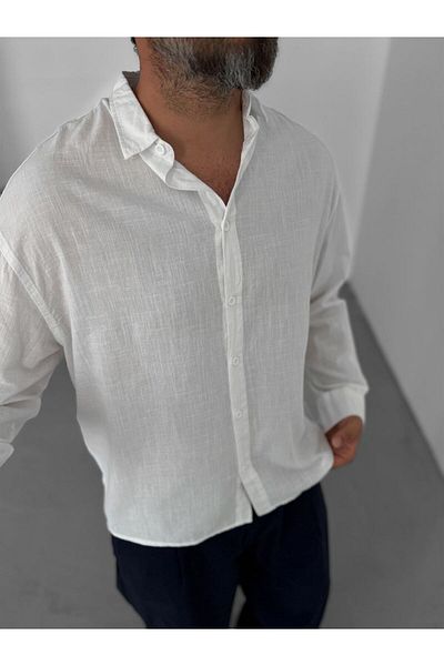 TÜZeMEN Linen Back Pleated Shirt
