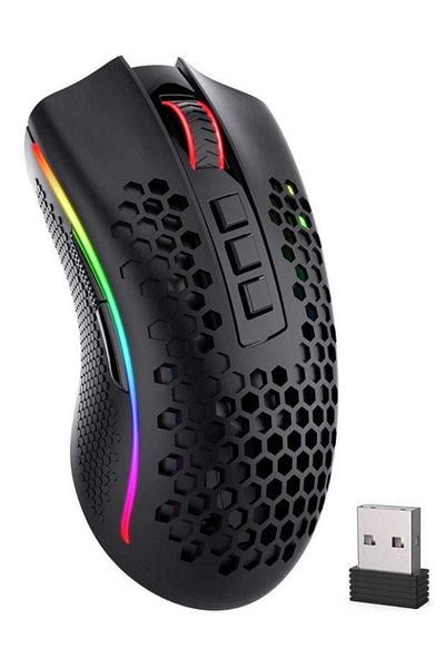 REDRAGON Mouse gaming wireless si cu fir Redragon Storm Pro, iluminare RGB (Negru)