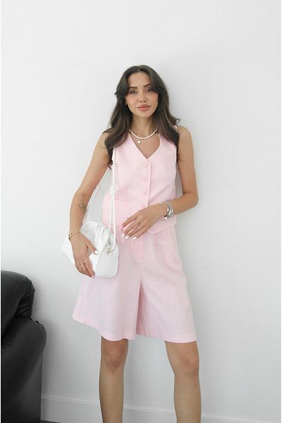 Havoş Pink Bermuda Shorts Vest Set