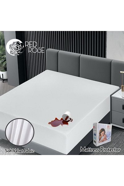 Red Rose Waterproof Mattress Protector - 160 x 200