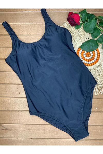 XORVİO Navy Blue Women's Strap Black Swimsuit Lycra Flexible Stylish Quality