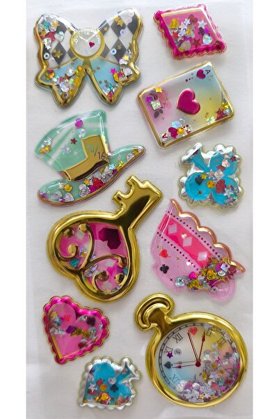 Pazar Kapısı Kabartmalı Yapışkanlı Sticker, Süs Dekor Işıltılı Parlak Simli