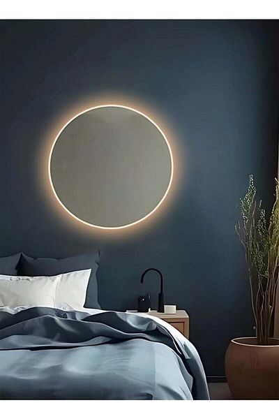 Taimi 60cm Round Makeup Mirror with LED Backlight, Makeup Mirror Suitable for Dressing Room and Bedroom