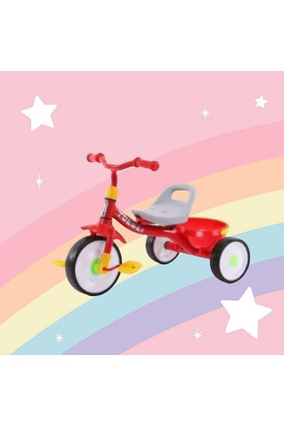 OEM Children's tricycle with pedals, metal frame, 35 kg capacity, storage basket 2+
