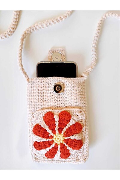 Stor El örgüsü telefon çantası