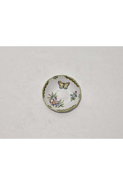 HEREND 708 Queen Victoria Vbo Hand Painting Porcelain Coffee Cup Saucer