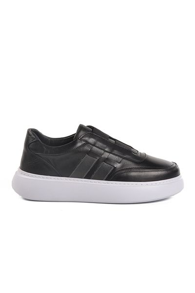 AYAKMOD Black Genuine Leather Men's Casual Shoes E-595 m