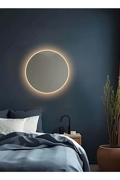 Taimi 50cm Round Makeup Mirror with LED Backlight, Makeup Mirror Suitable for Dressing Room and Bedroom