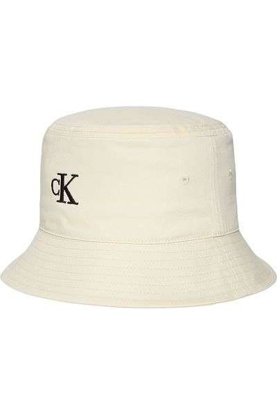 Calvin Klein Women Bone White Embroidered Monogram Hat