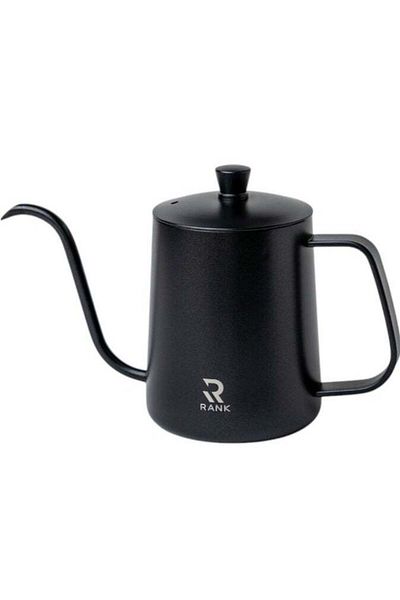 rank Coffee Drip V60 Pour Over Kettle with Lid Teapot 304 Teflon-Coated Stainless Steel Black 600 ml