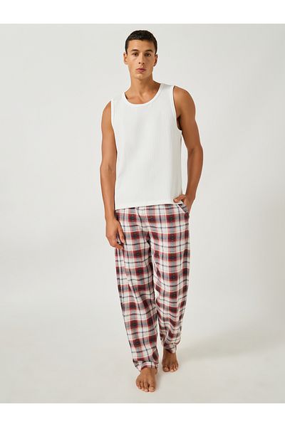 Styli Checked Woven Straight Pyjama with Drawcord