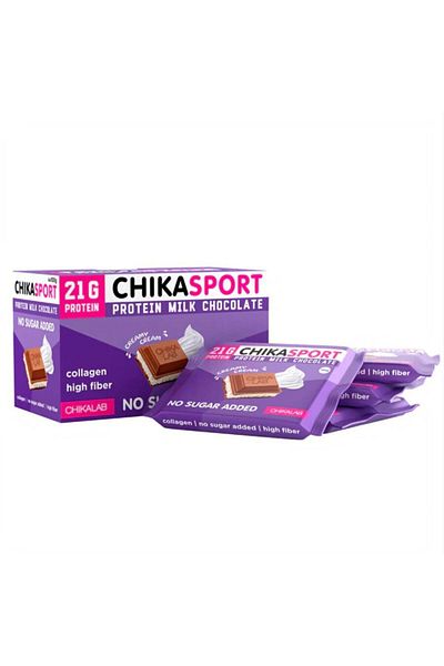 CHIKALAB Chika Sport Protein Milk Chocolate, Creamy Cream, 4x100g