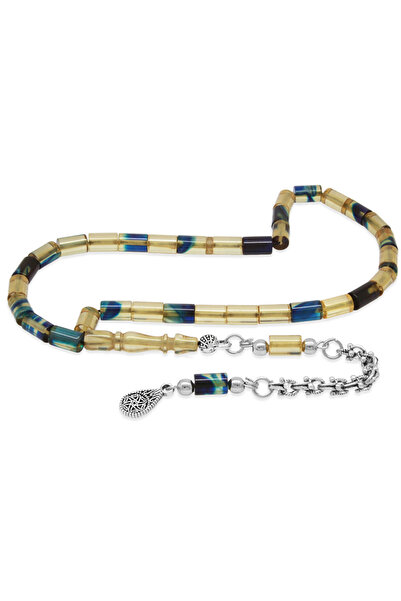 Tesbihane Kararmaz Metal Arnavut Püsküllü Kesme Kesim Mavi Beyaz Bilek Boy Ateş Kehribar Tesbih