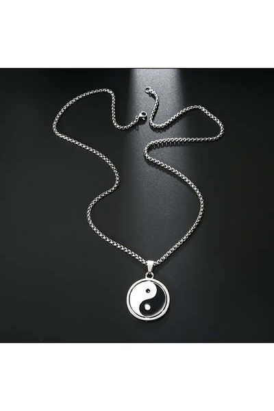 ACAR TAKI Unisex Steel Yin Yang Necklace 60 Cm-Silver Acr5397