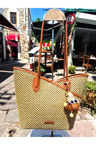 FASHION COCKTAIL Inner Wallet Double Bag Strap Snap Fastener Zipper Glasses Mask Mascot Straw Hand Shoulder Bag Set