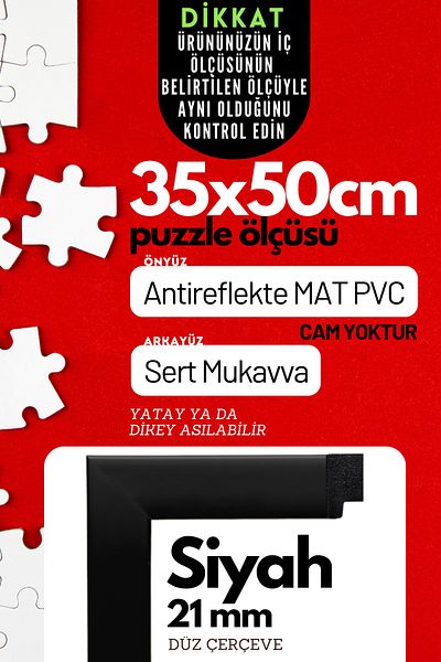 CreaWitch 21mm- 35X50 cm Antireflective Matte Pvc Photo 500 Piece Puzzle Document Frame Horizontal Vertical 21cm