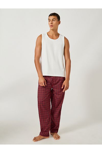 Styli Checked Woven Straight Pyjama with Drawcord