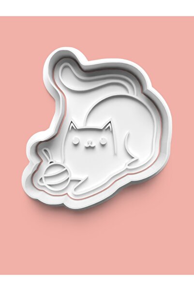 AKTASTORE قالب بسكويت على شكل قطة تلعب على الدوامة وقالب عجينة السكر