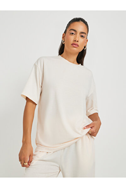 Take Two By Styli Text Print Short Sleeve T-Shirt and Wide Leg Joggers Co-Ords