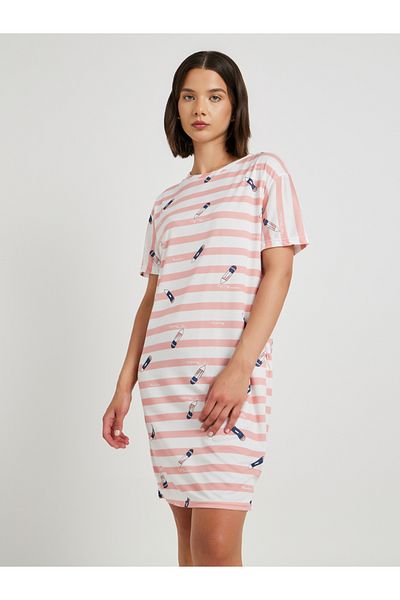 Styli All-Over Printed Short Sleeve Sleep T-Shirt