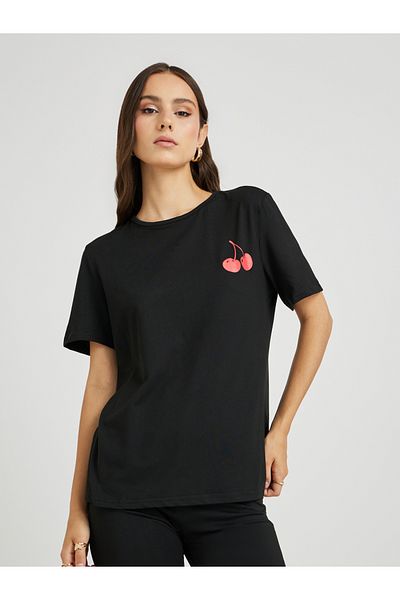 Styli Cherry Print Short Sleeve T-Shirt and Leggings Co-Ords