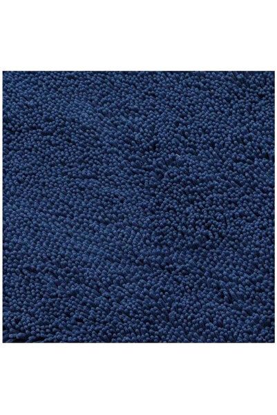 Tendance Anti-Slip Chenille Microfiber Bathroom Mat Navy Blue 50 x 80cm